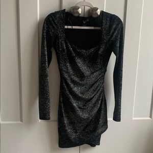 Windsor Black Glitter Bodycon Long Sleeve Dress